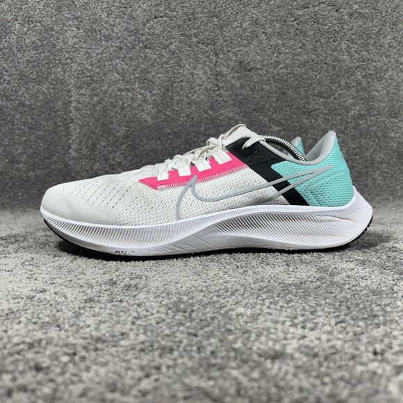 Nike Air Zooom Pegasus 38 CW7356-102 Mens Size 11 White Teal Running Shoes Used - Picture 6 of 12